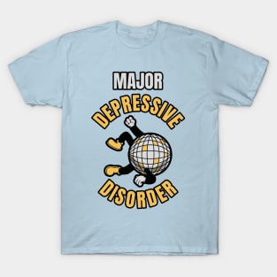 Major Depressive Disorder -Yellow  Retro Disco Ball T-Shirt